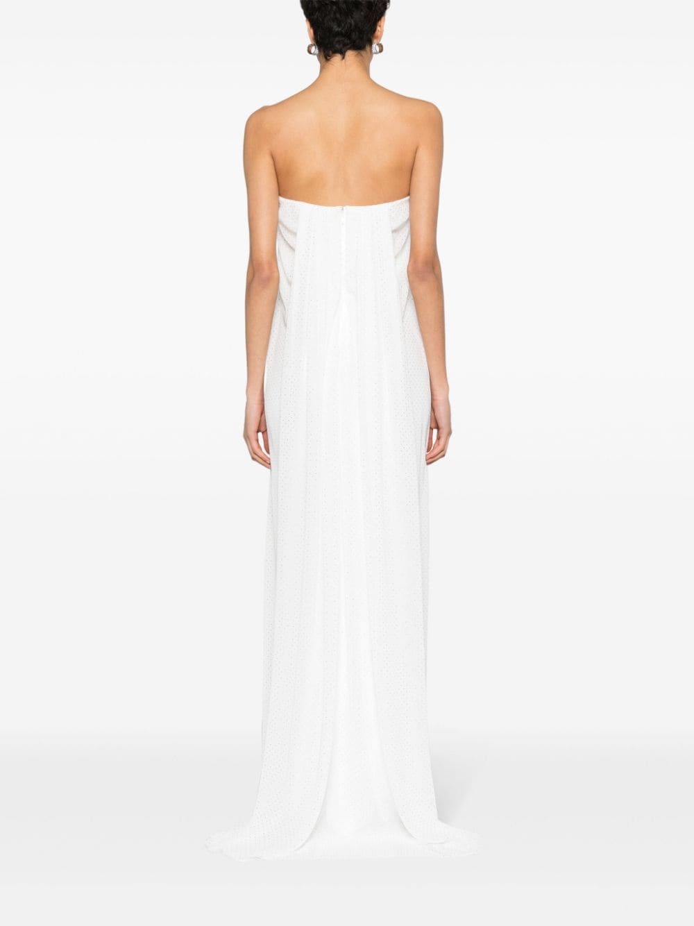 Shop Nissa Iridescent Polka-dot Gown In White