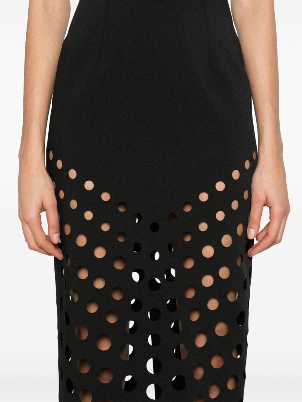 Shop Nissa Cut-out Crepe Maxi Dress In Black