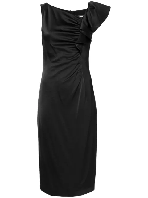 NISSA ruffled satin midi dress