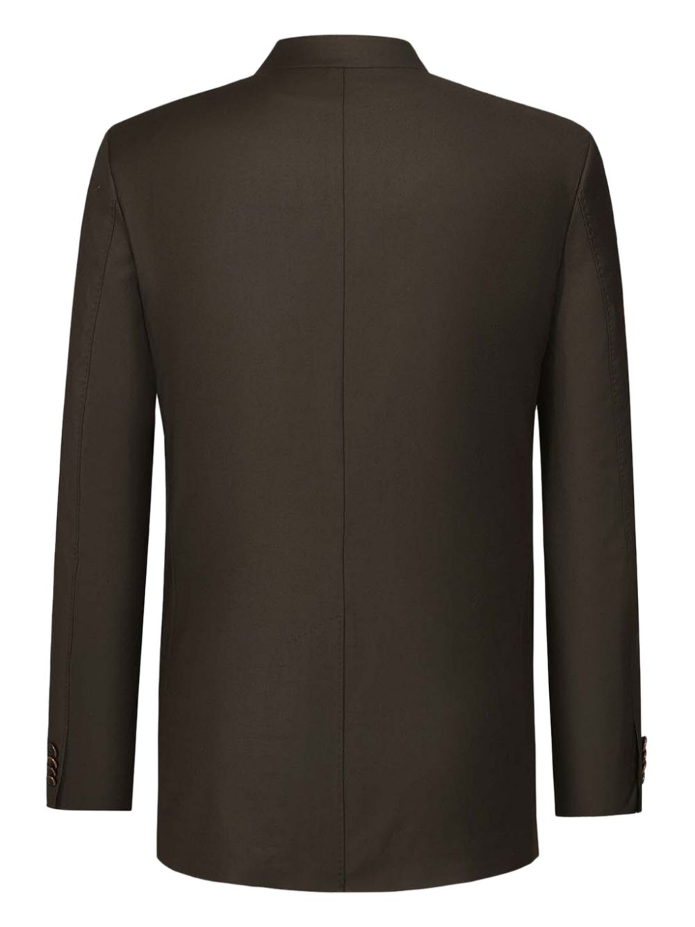 Shop Shanghai Tang Stand Up-collar Wool Blazer In Brown