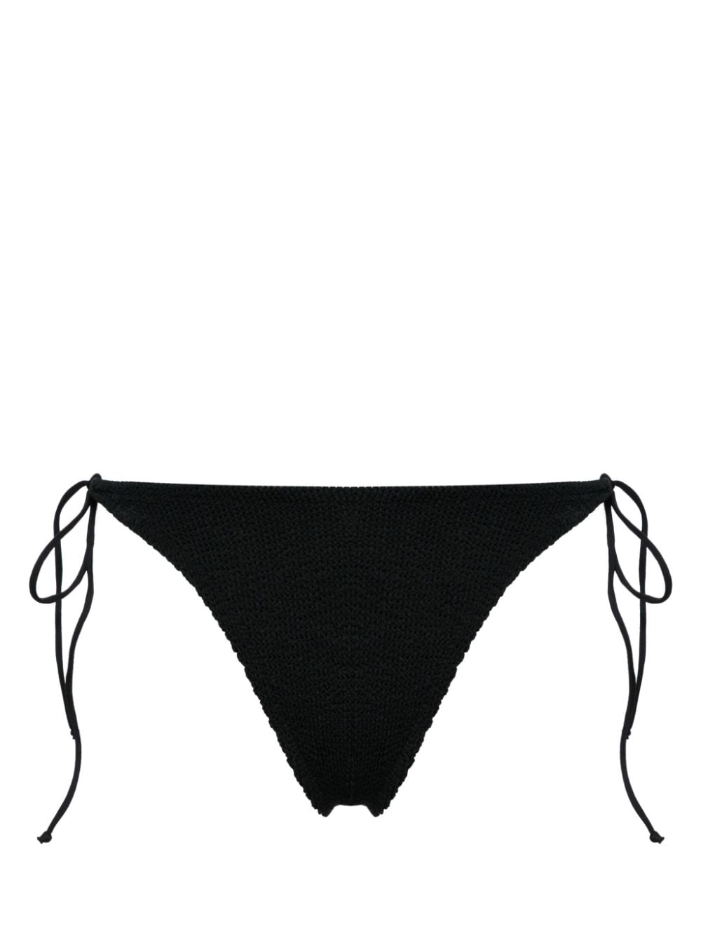 Shop Mc2 Saint Barth Norah Crinkled Bikini Bottoms In Black