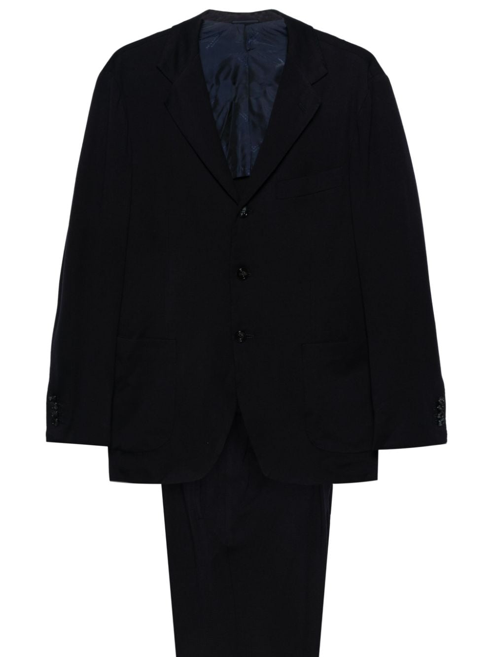 Kiton single-breasted jersey suit Blauw