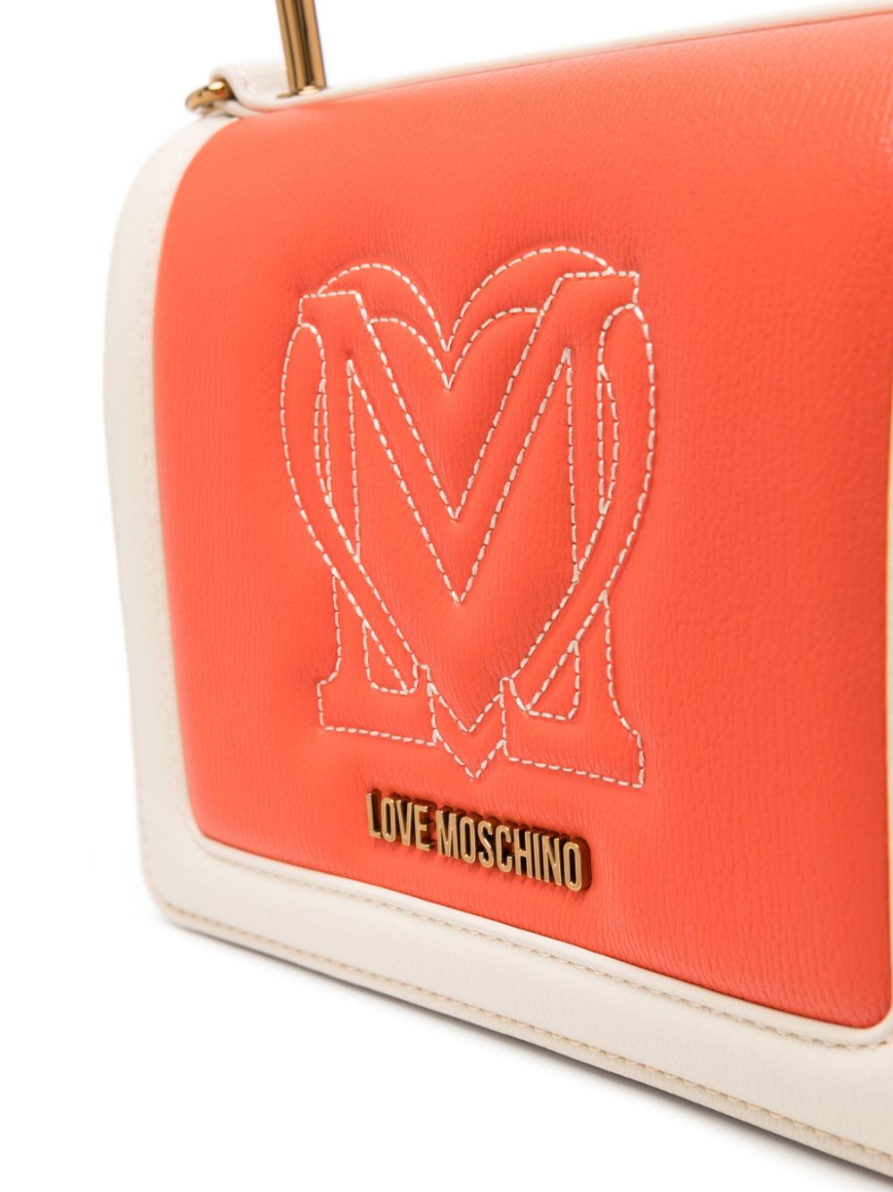 Shop Love Moschino Logo-embroidered Tote Bag In Orange