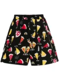 Junya Watanabe MAN cartoon-print cotton shorts - Black