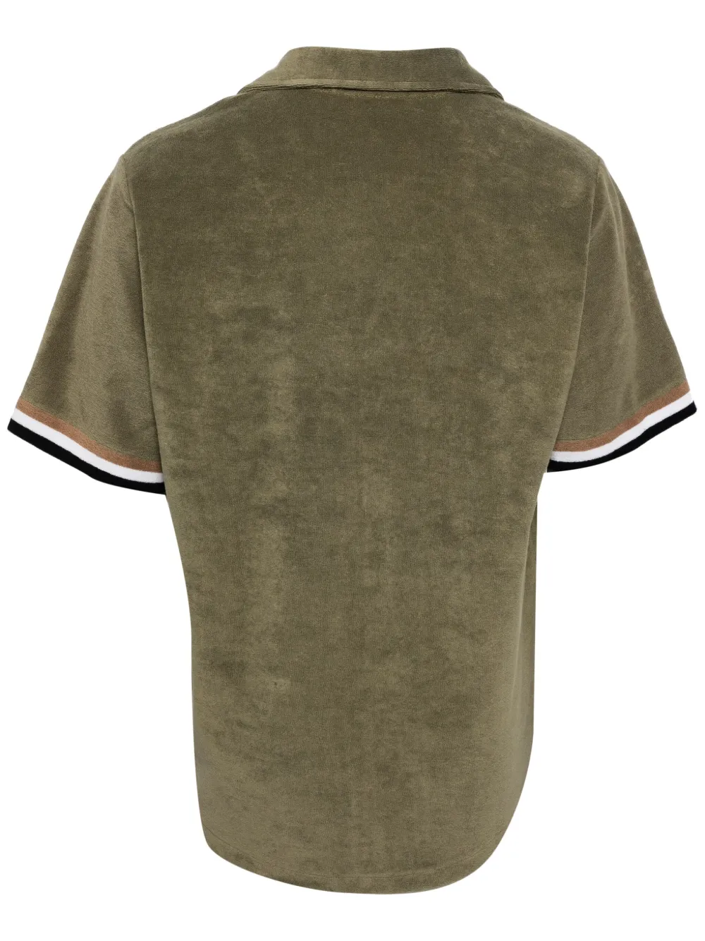 BOSS terry-cloth cotton-blend shirt - Groen