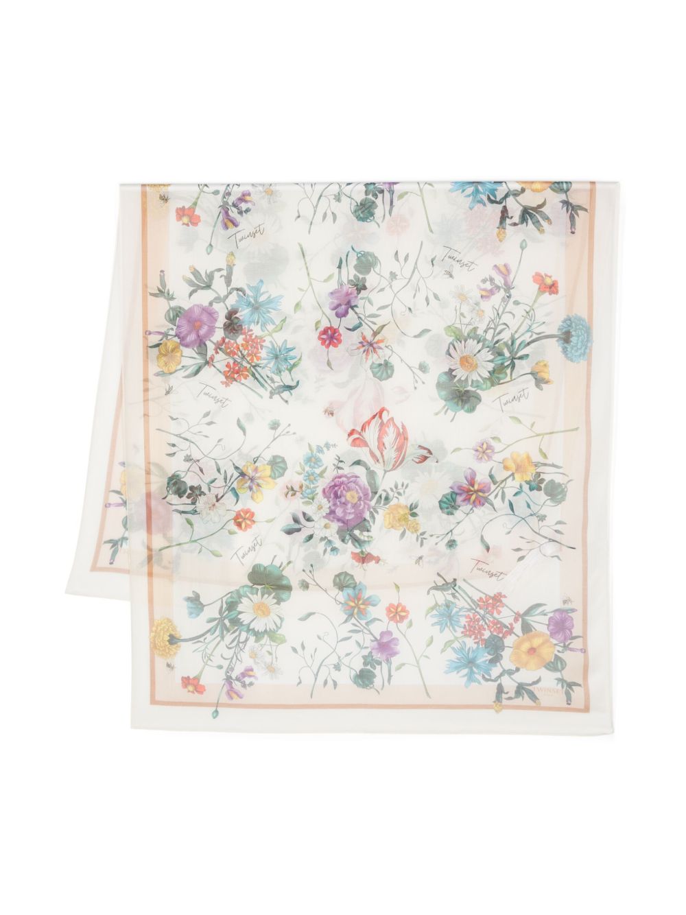 TWINSET floral-print scarf - Toni neutri