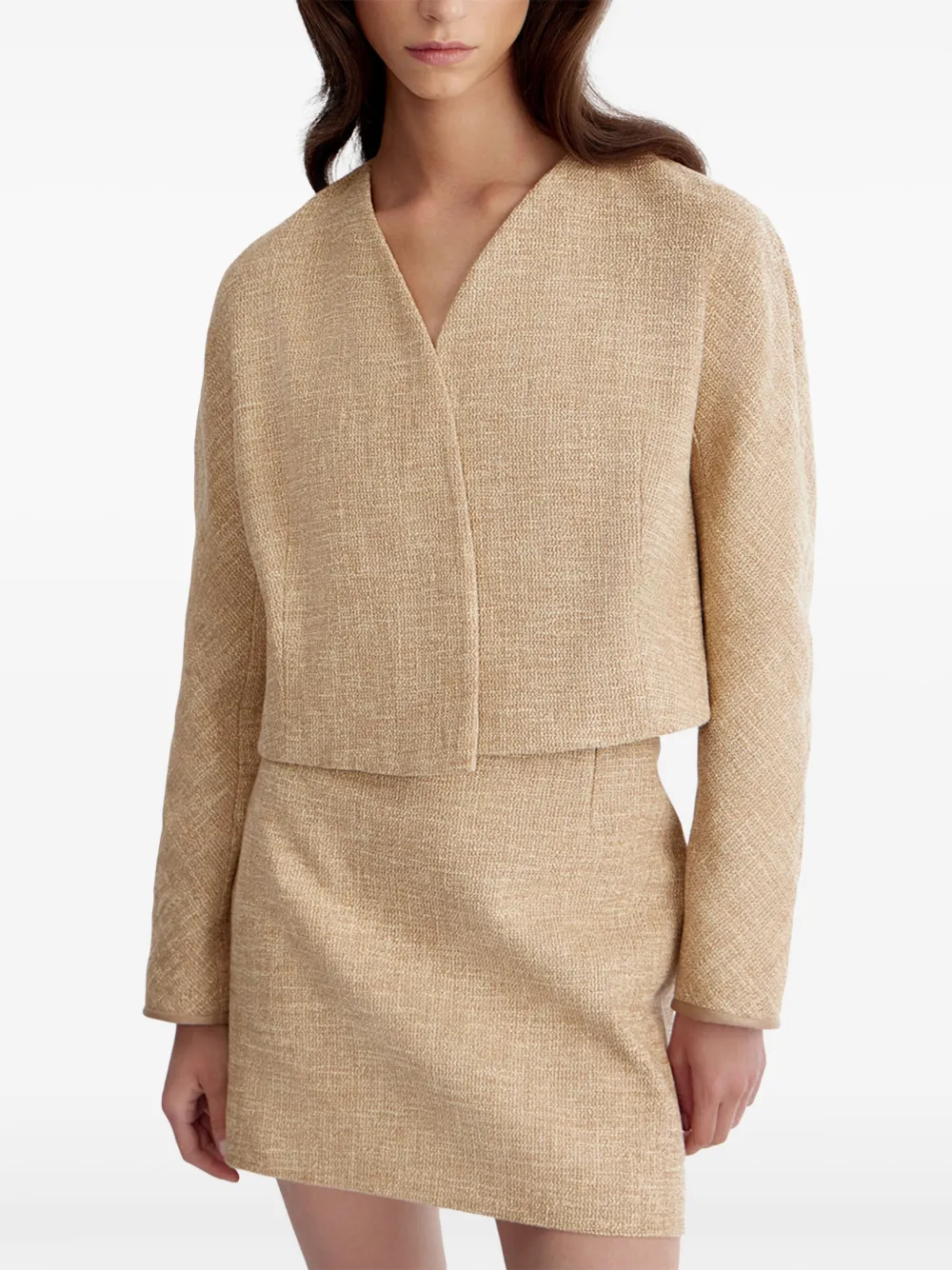 12 STOREEZ Jack met V-hals - Beige