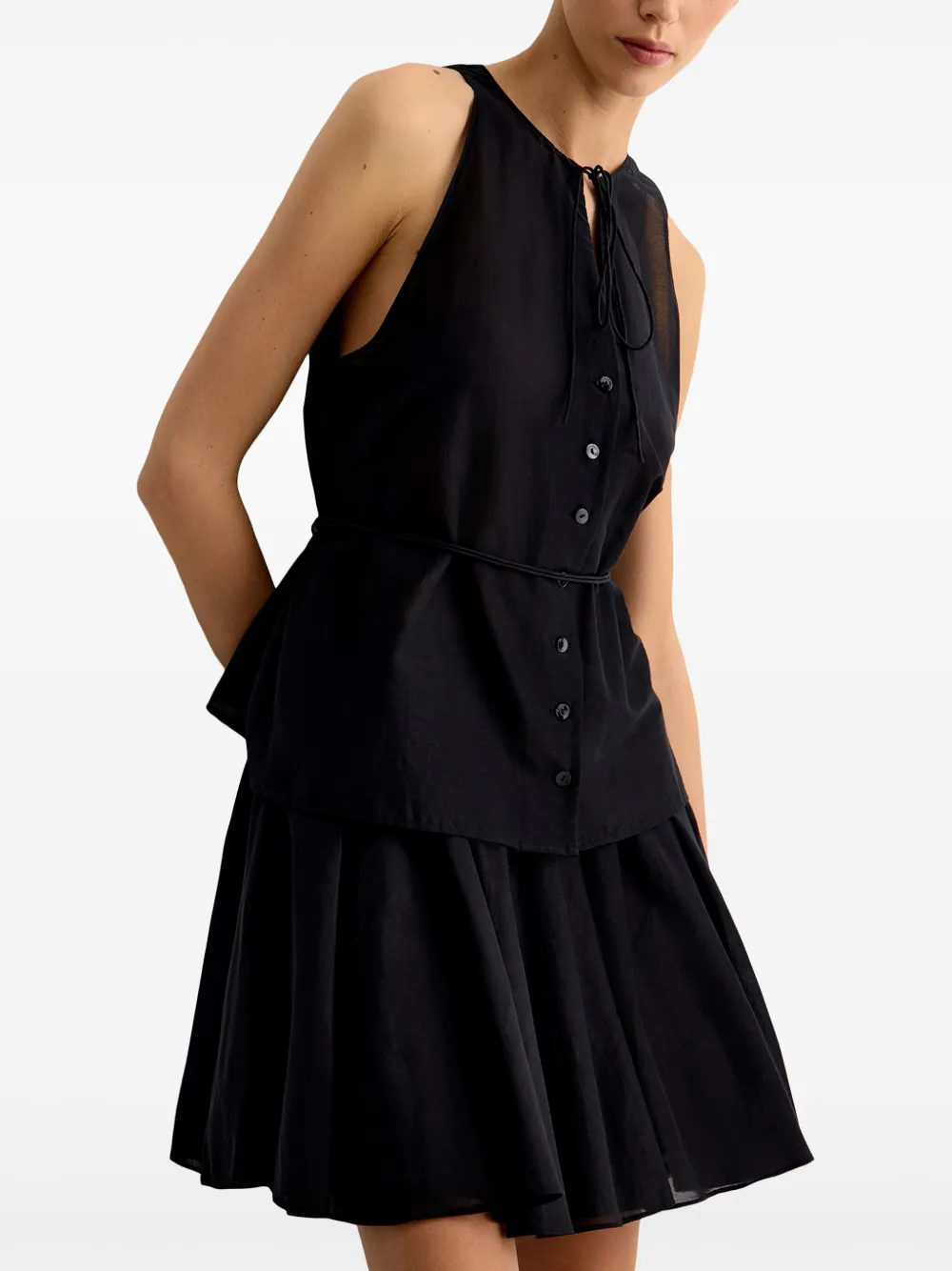 12 STOREEZ Blouse van katoenblend Zwart