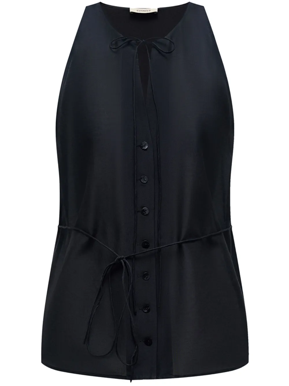 12 STOREEZ Blouse van katoenblend Zwart