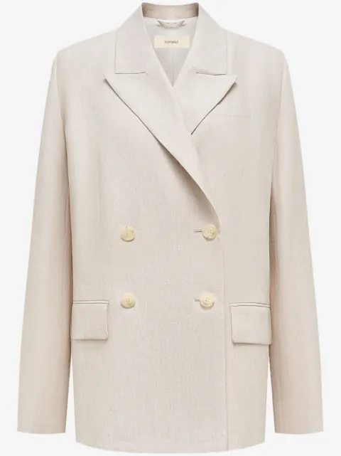 12 STOREEZ double-breasted linen blazer