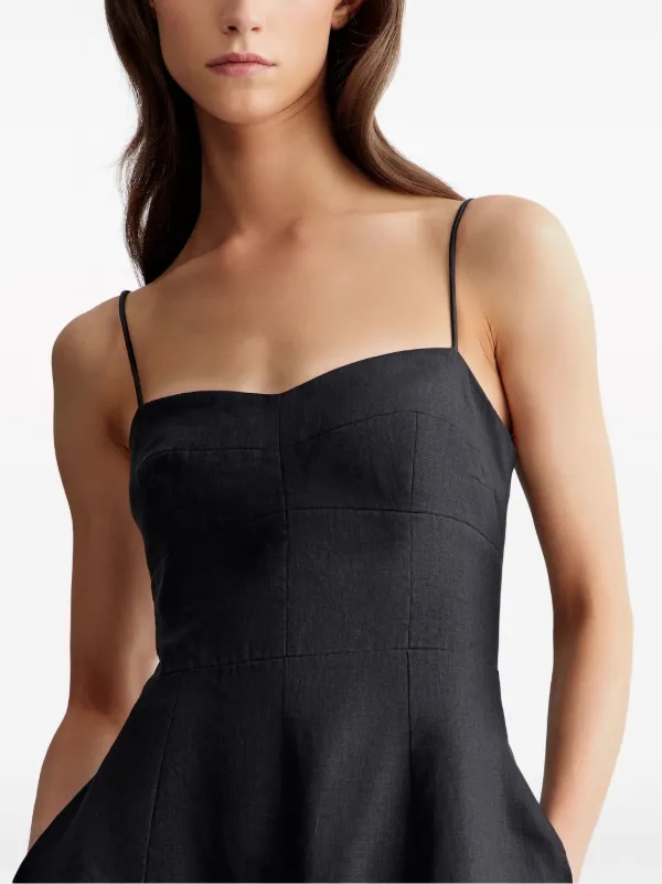 12 STOREEZ Slip linen-cotton Mini Dress | Black | FARFETCH
