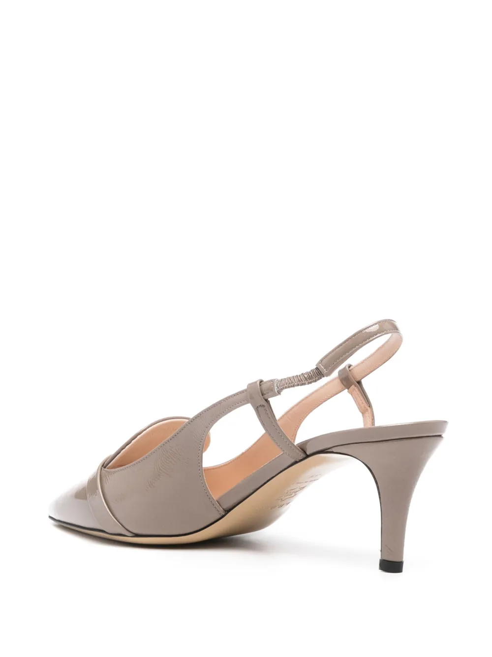 P.A.R.O.S.H. 70 mm gelakte slingback pumps Beige