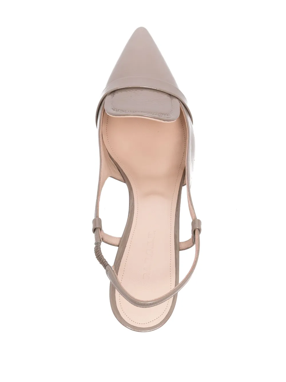 P.A.R.O.S.H. 70 mm gelakte slingback pumps Beige