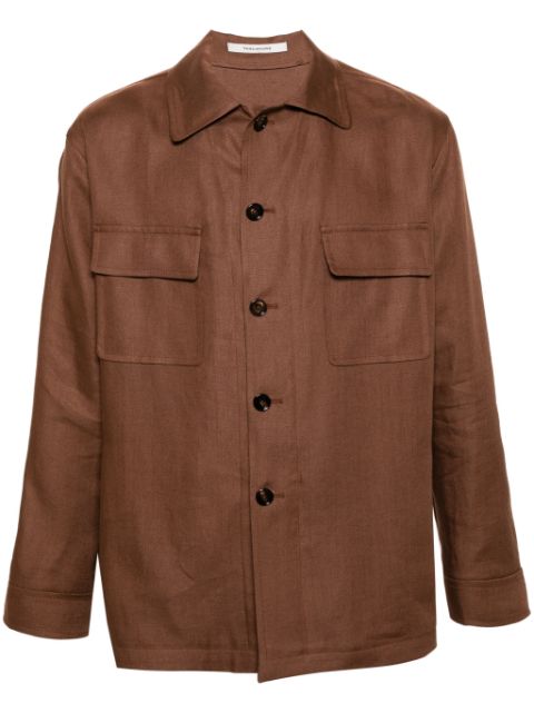 Tagliatore Damian linen shirt jacket Men