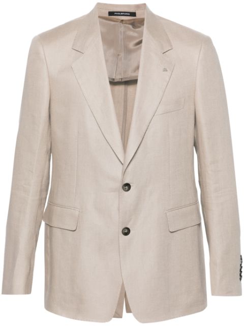 Tagliatore single-breasted linen blazer Men