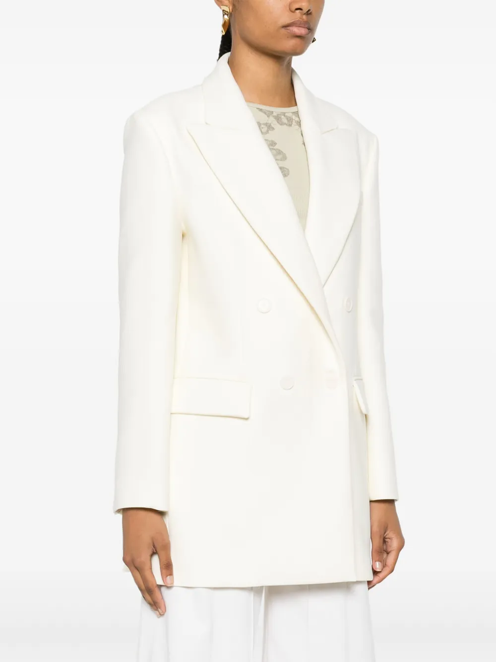 P.A.R.O.S.H. Blazer met dubbele rij knopen Beige