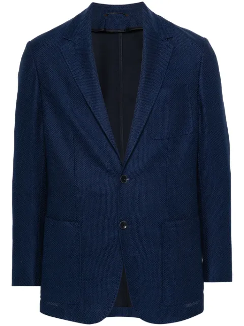 Canali textured-finish single-breasted blazer