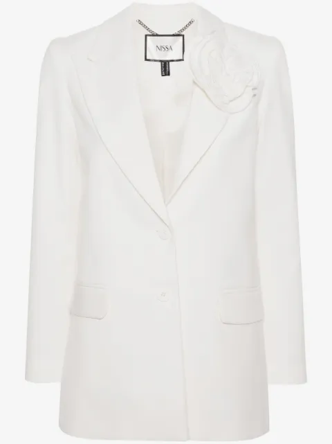 NISSA blazer boutonné à fleur appliquée