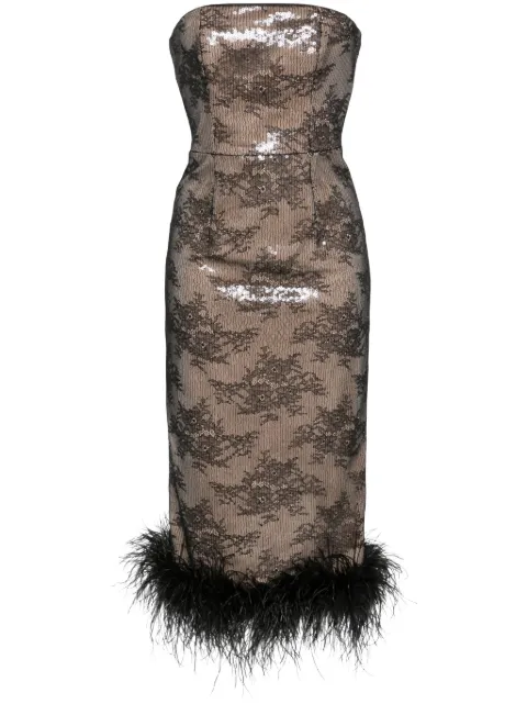 NISSA sequined lace midi dress