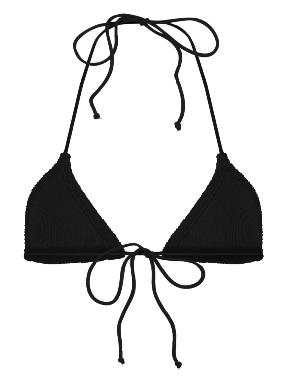 Shop Mc2 Saint Barth Leah Crinkled Bikini Top In Black