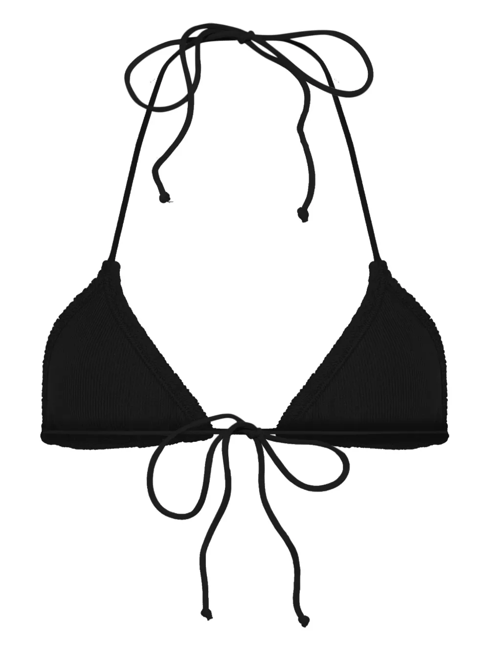 Shop Mc2 Saint Barth Leah Crinkled Bikini Top In Black