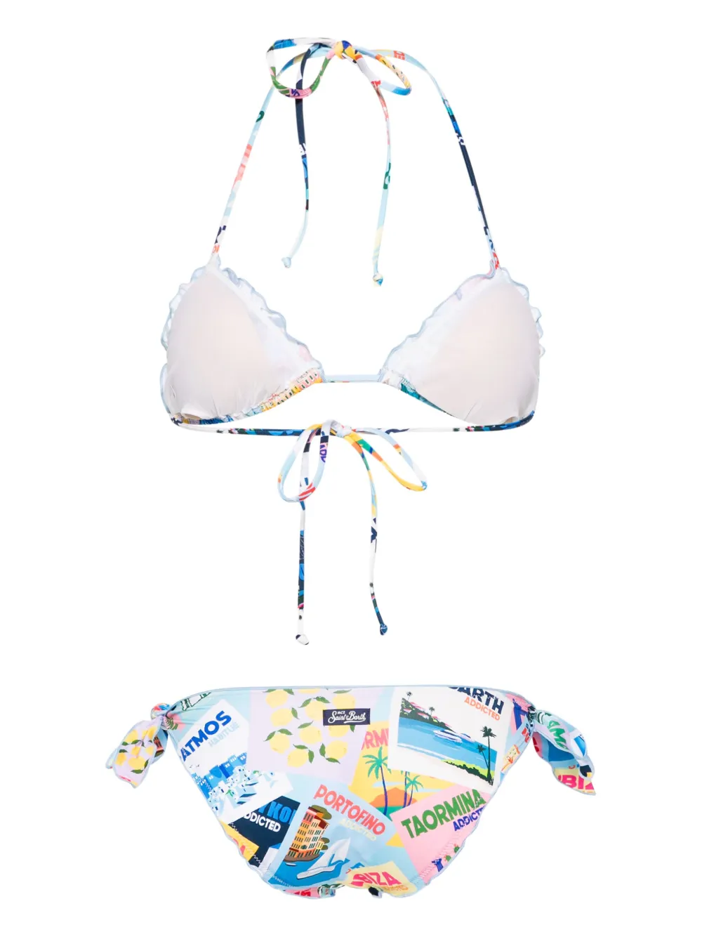 Shop Mc2 Saint Barth Sarius Graphic-print Bikini Set In Blue