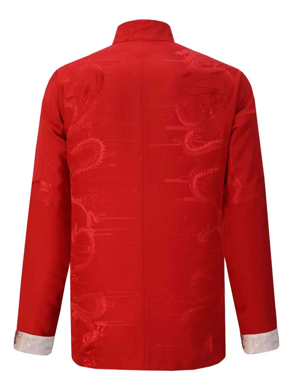 Shanghai Tang Zijden jack met draak jacquard - Rood