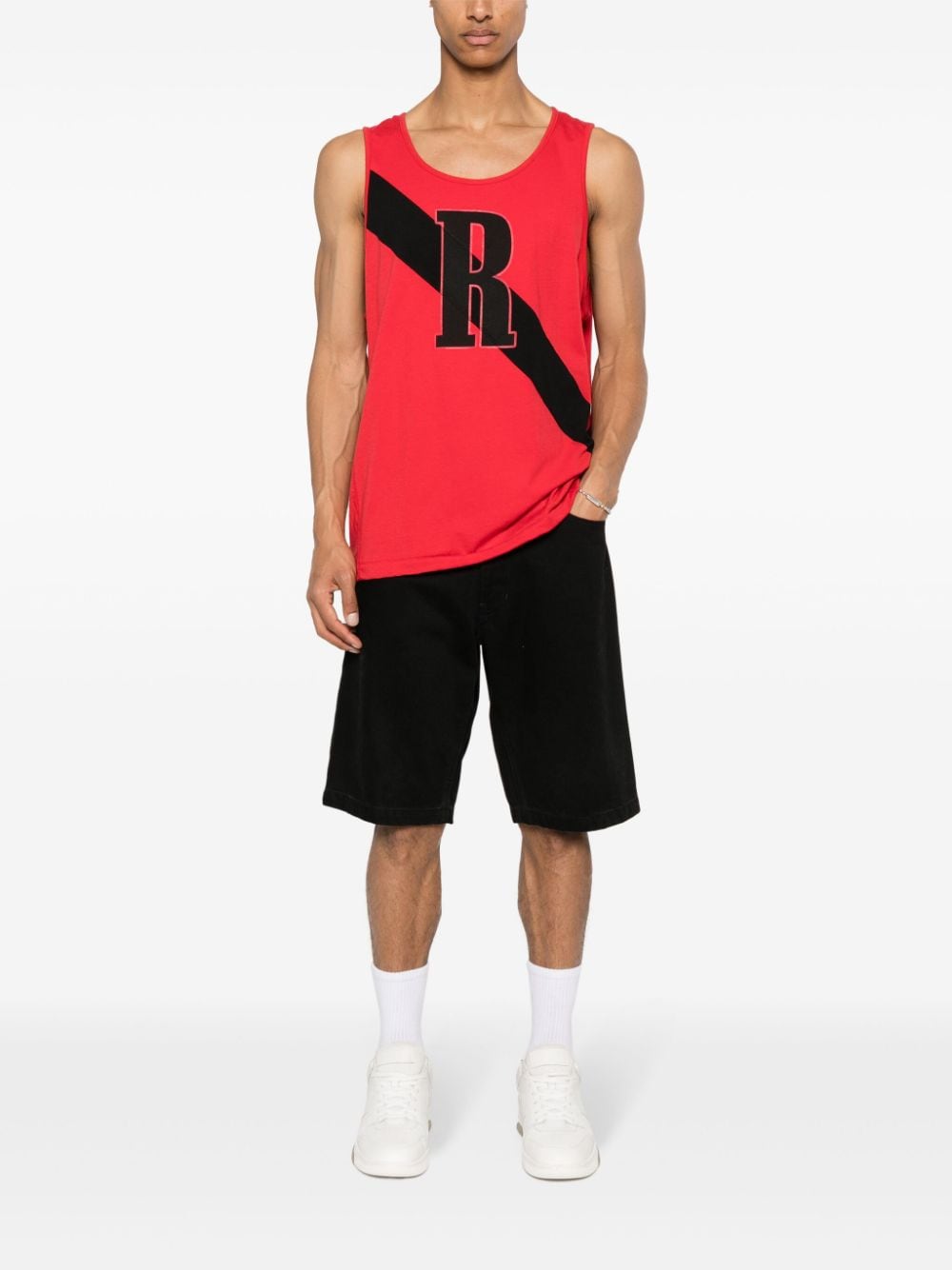 Shop Rhude 02 Cotton Tank Top In Red