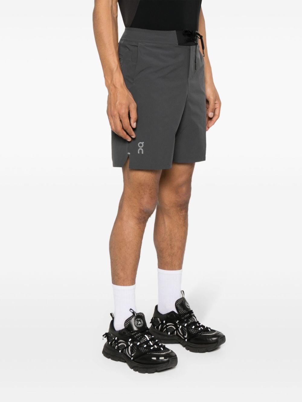 Shop On Running Hybrid Logo-print Shorts In Grey