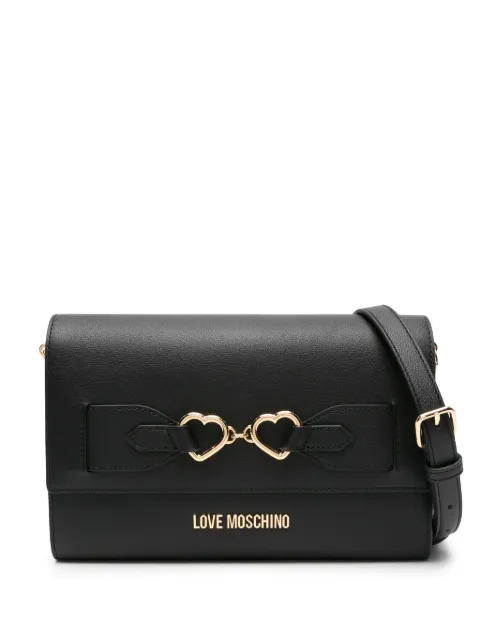 Love Moschino logo-plaque leather shoulder bag WOMEN