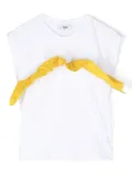 MSGM Kids ruffle-detailing cotton T-shirt - White