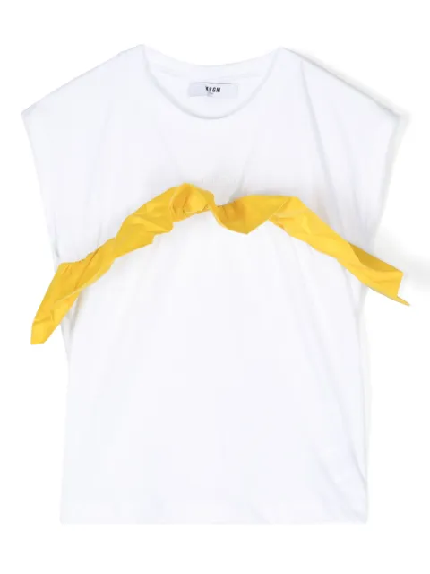 MSGM Kids ruffle-detailing cotton T-shirt 