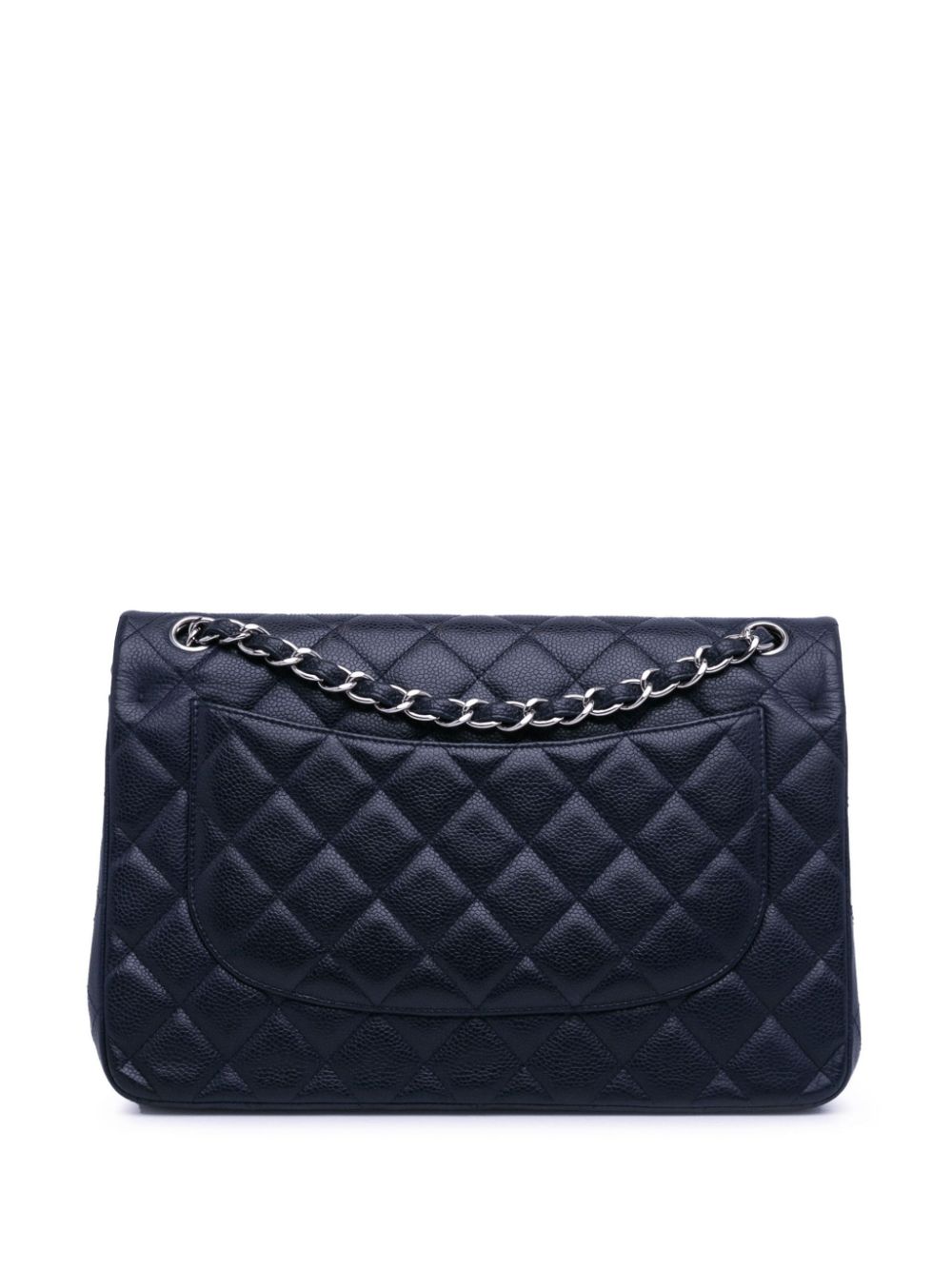 Pre-owned Chanel 2014   Jumbo Classic Caviar Double Flap Shoulder Bag In Blue