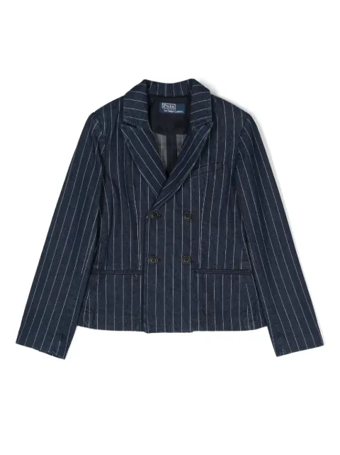 POLO RALPH LAUREN KIDS pinstriped denim blazer