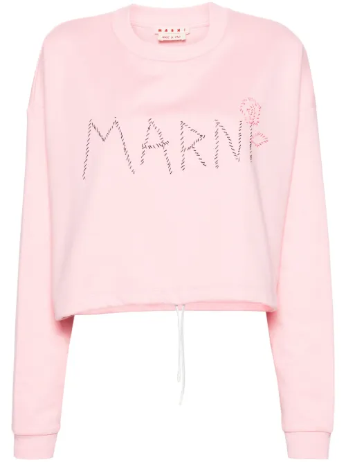 Sweat crop à logo brodé - Marni - Modalova