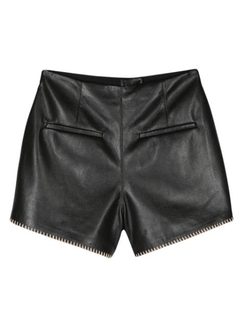 Elza raffia-trim shorts