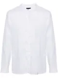 Giorgio Armani band-collar linen shirt - White