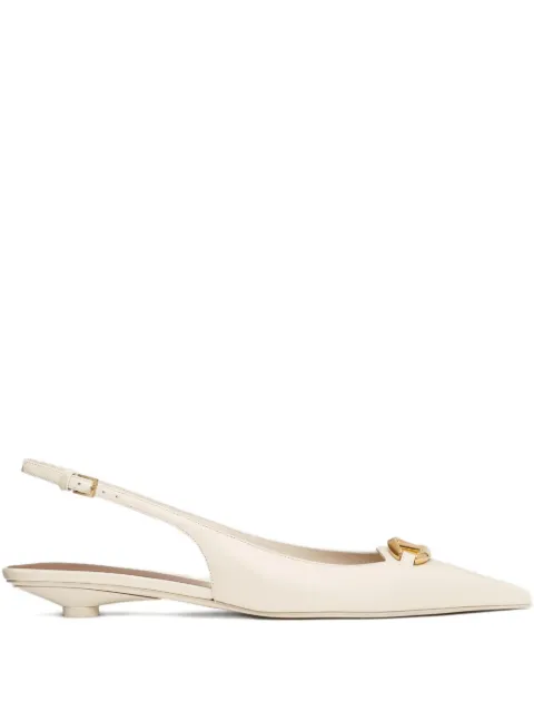 Valentino Garavani V-plaque leather pumps