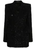 Balenciaga double-breasted bouclé blazer - Black