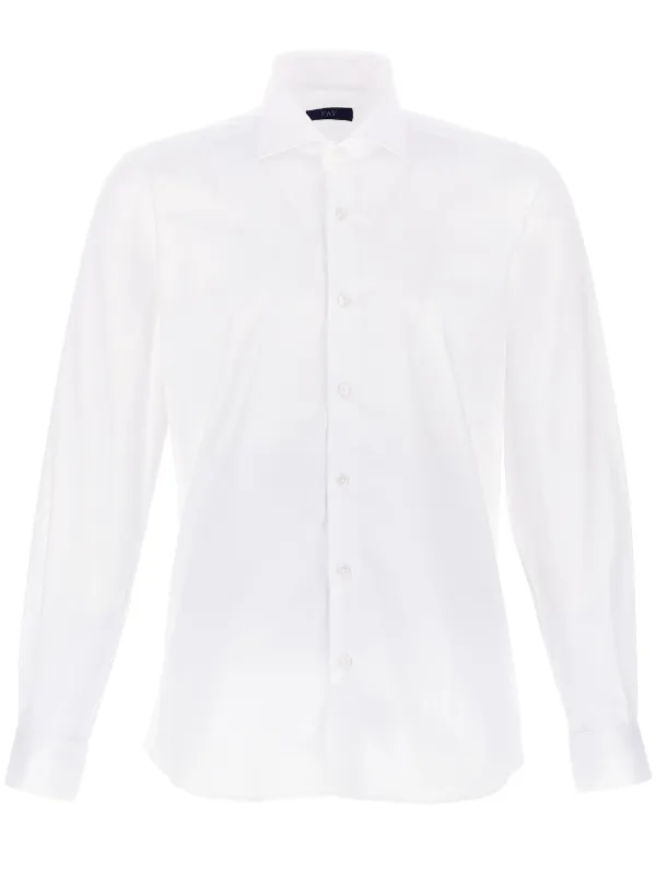 Fay Cutaway Collar stretch-cotton Shirt White FARFETCH PH