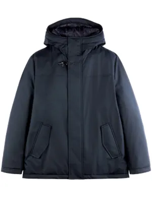 Prada drawstring-hood zip-up Jacket | Blue | FARFETCH