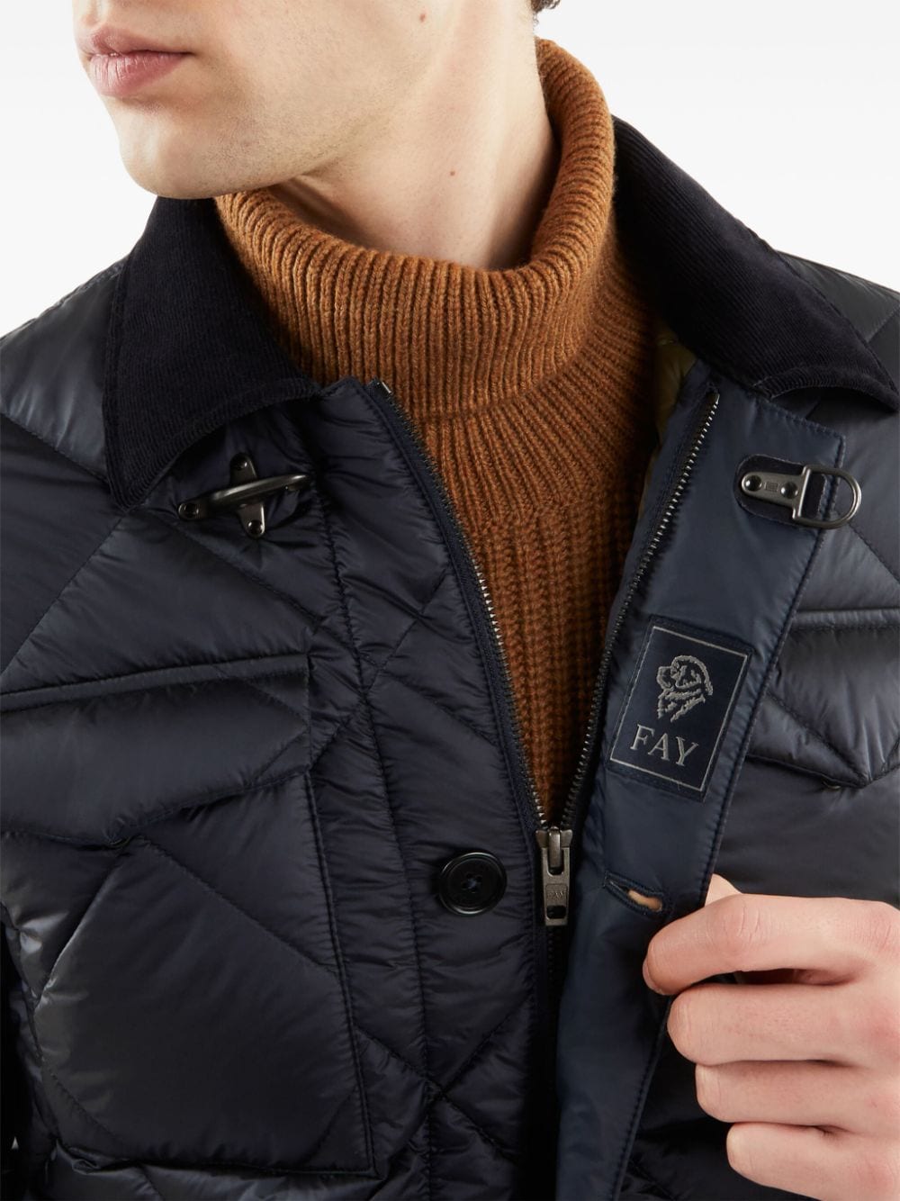 Shop Fay Quilted Padded Jacket In Blau