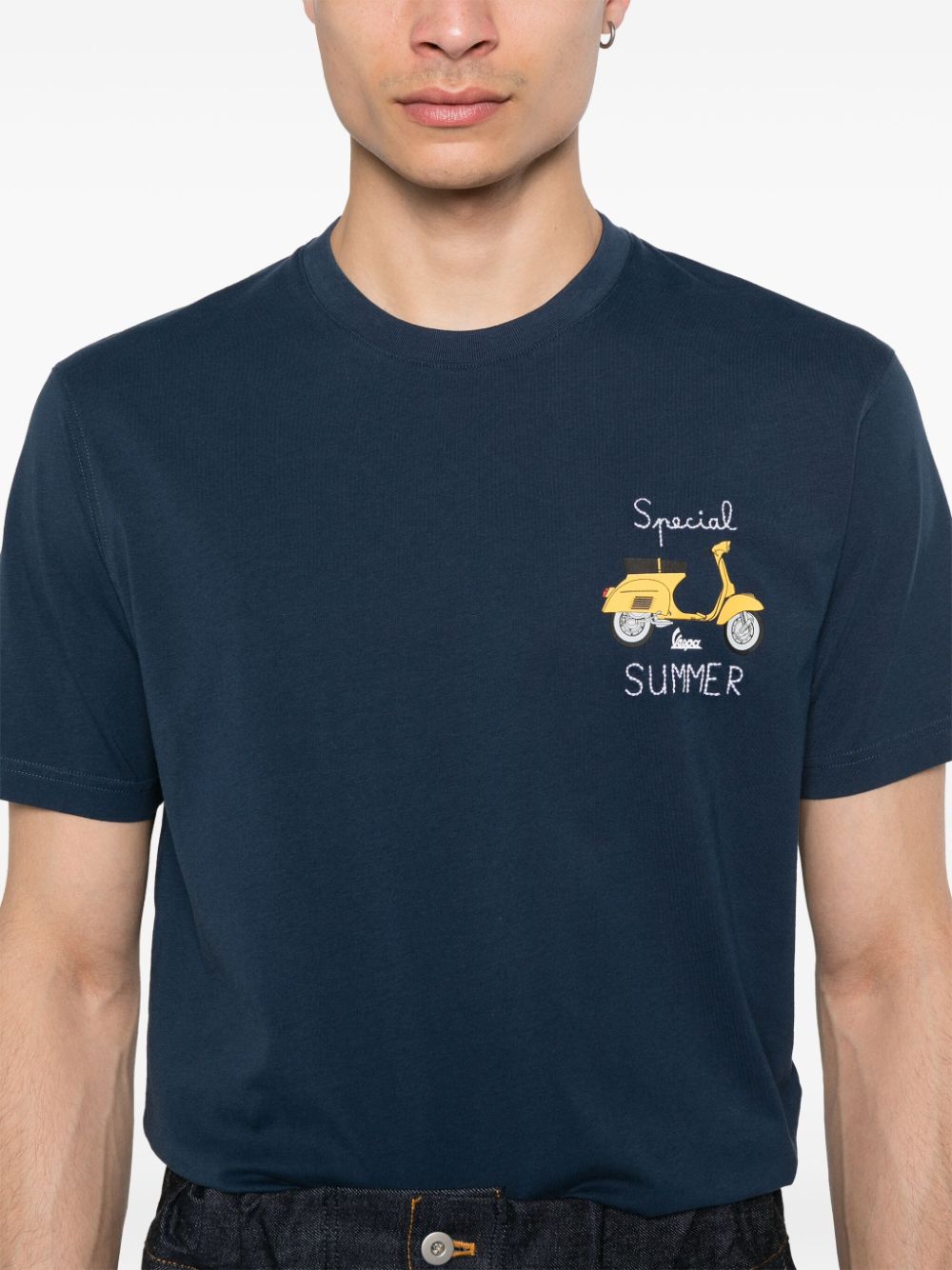 Shop Mc2 Saint Barth X Vespa® Graphic-print T-shirt In Blue