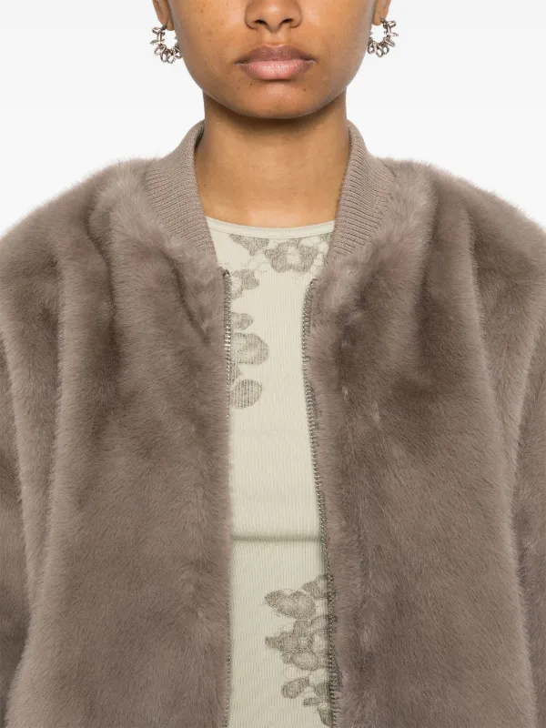 P.A.R.O.S.H. faux fur Bomber Jacket Neutrals FARFETCH BH