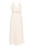 TWINSET belted cotton-blend mxi dress - Neutrals