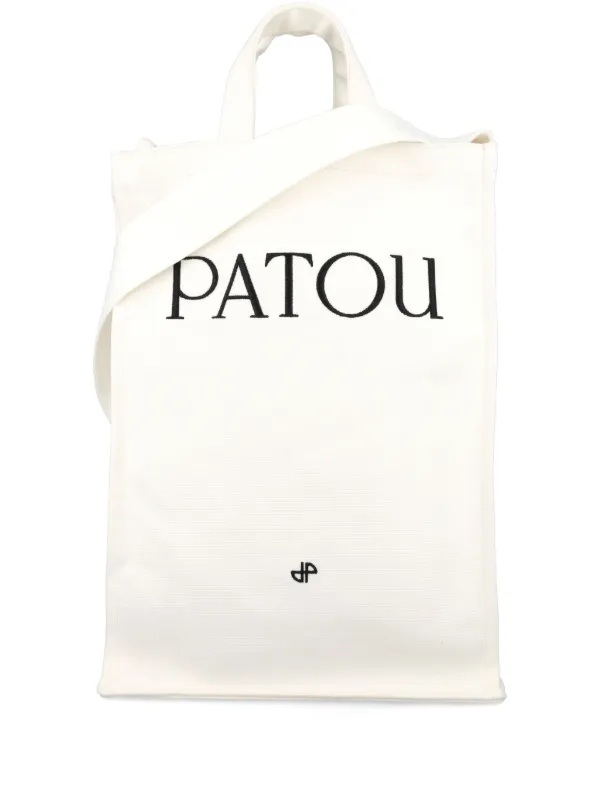 Patou Logo-print Vertical Tote Bag in White
