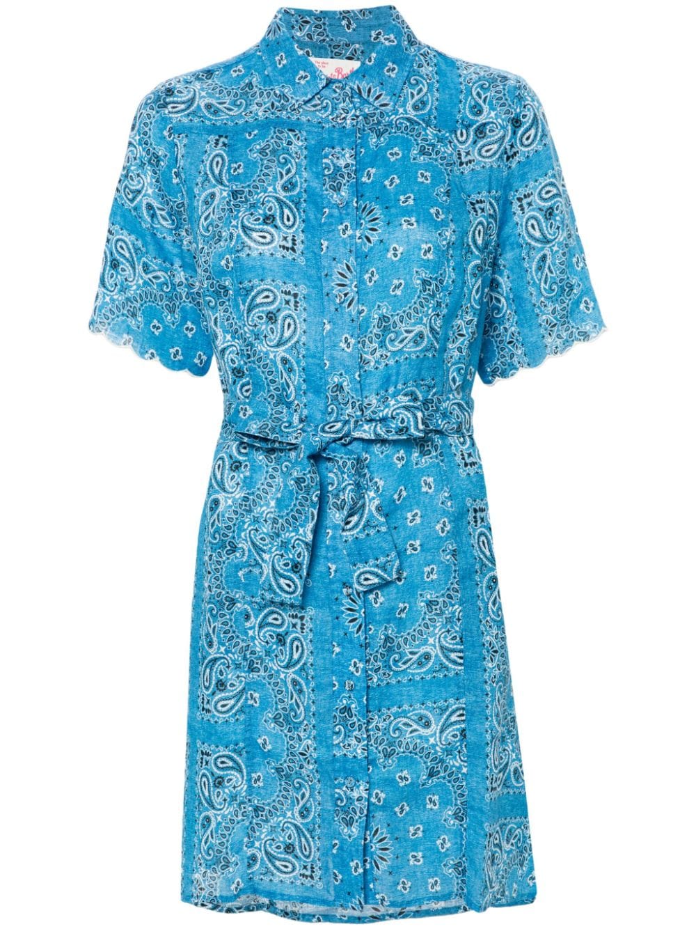 Shop Mc2 Saint Barth Hermione Bandana-print Dress In Blue