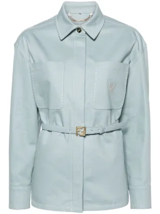 FENDI Belted Denim Jacket | Blue | FARFETCH