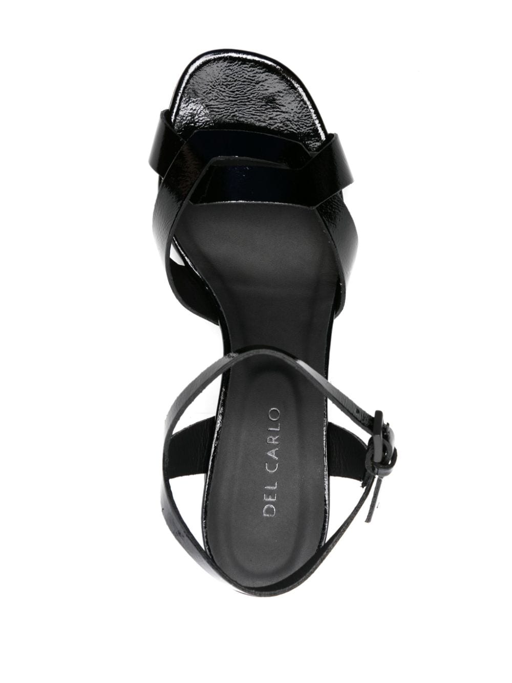 Shop Del Carlo Ben 55mm Leather Sandals In Black