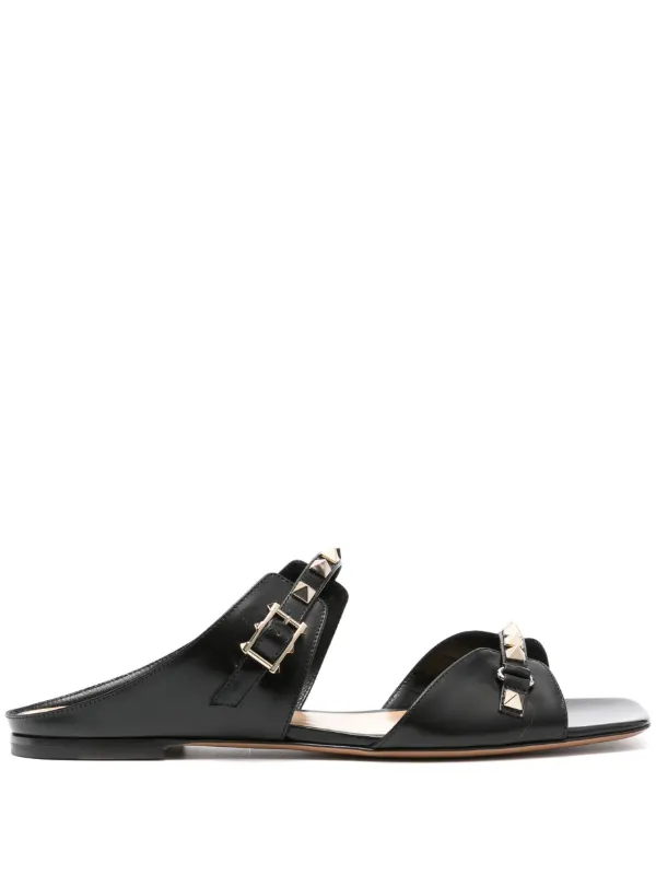 Valentino Garavani Rockstud Flat Sandals Black FARFETCH ZA